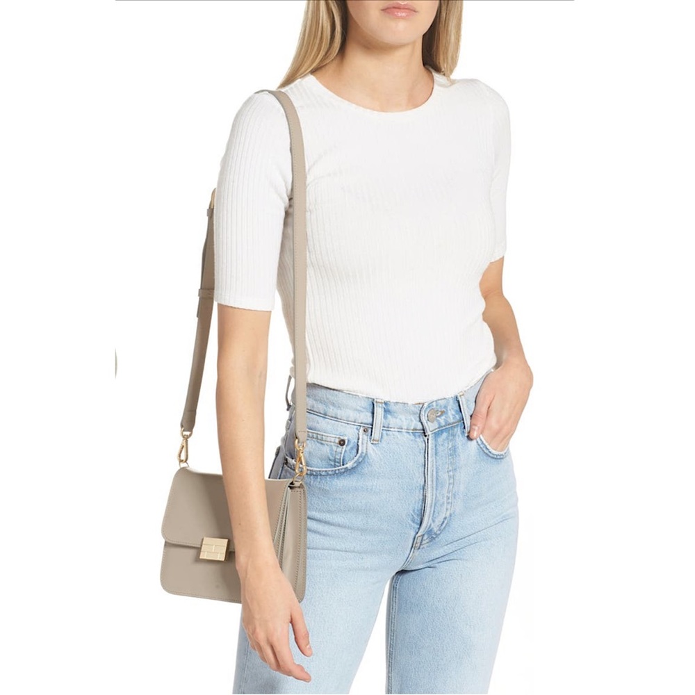 🔥🔥🔥NEW Frame Le Signature Mini Gray Leather Chain Crossbody Bag - Picture 5 of 15